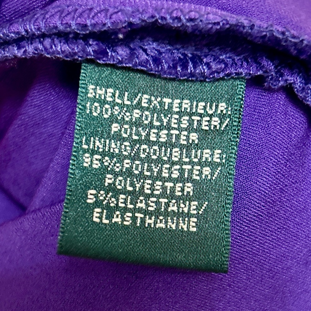 NWOT ! Ralph Lauren Purple Floral Lace Back Zip Lined - Picture 8 of 9